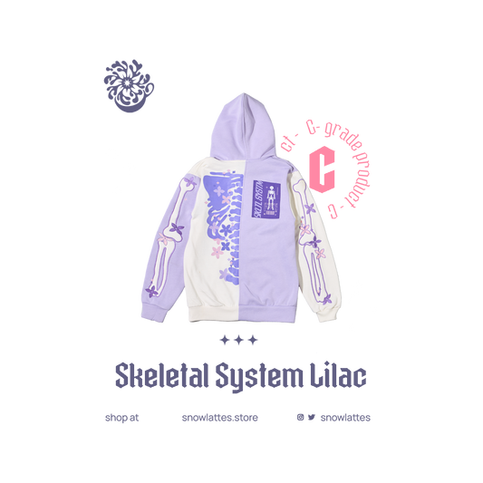 (B-Grade and C-Grade) Skeletal System Hooded Jacket - Lilac