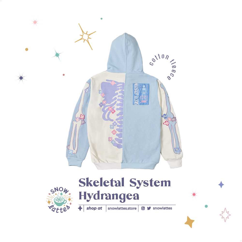 (PREORDER) Skeletal System Hooded Jacket - Hydrangea