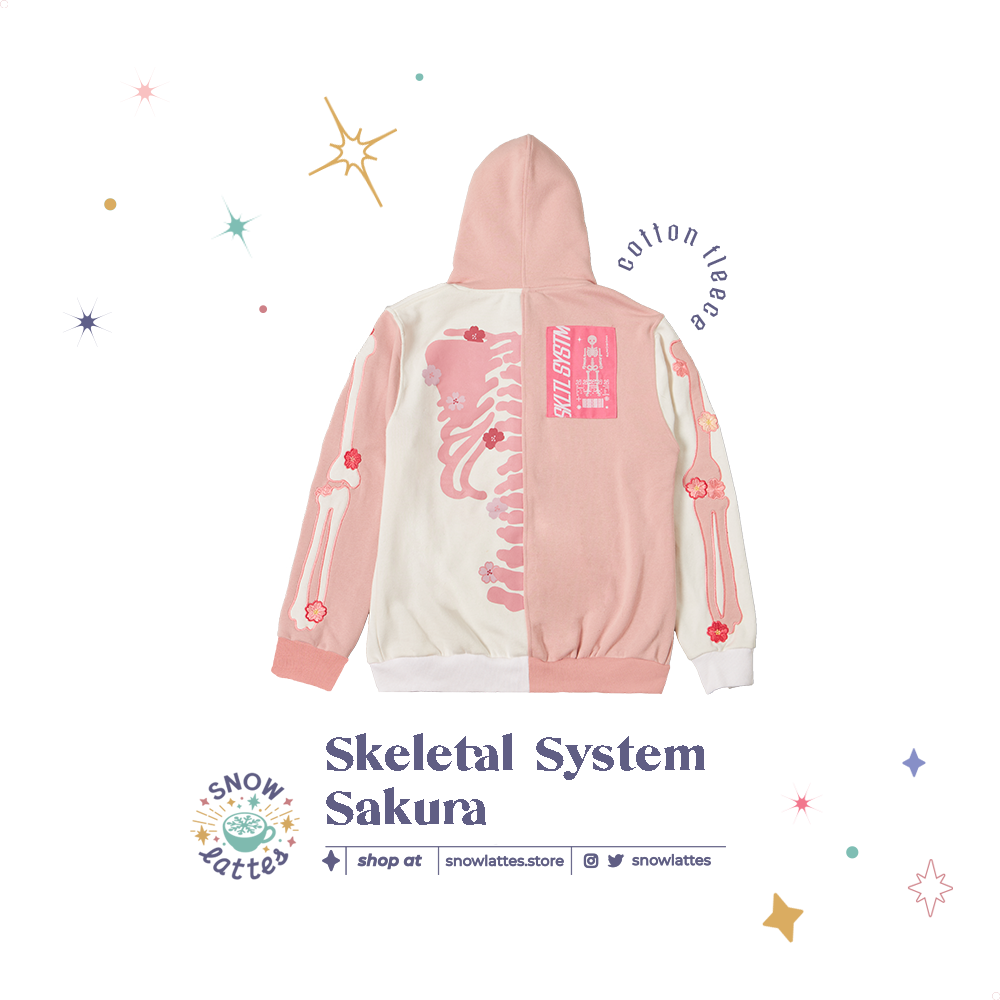 (PREORDER) Skeletal System Hooded Jacket - Sakura