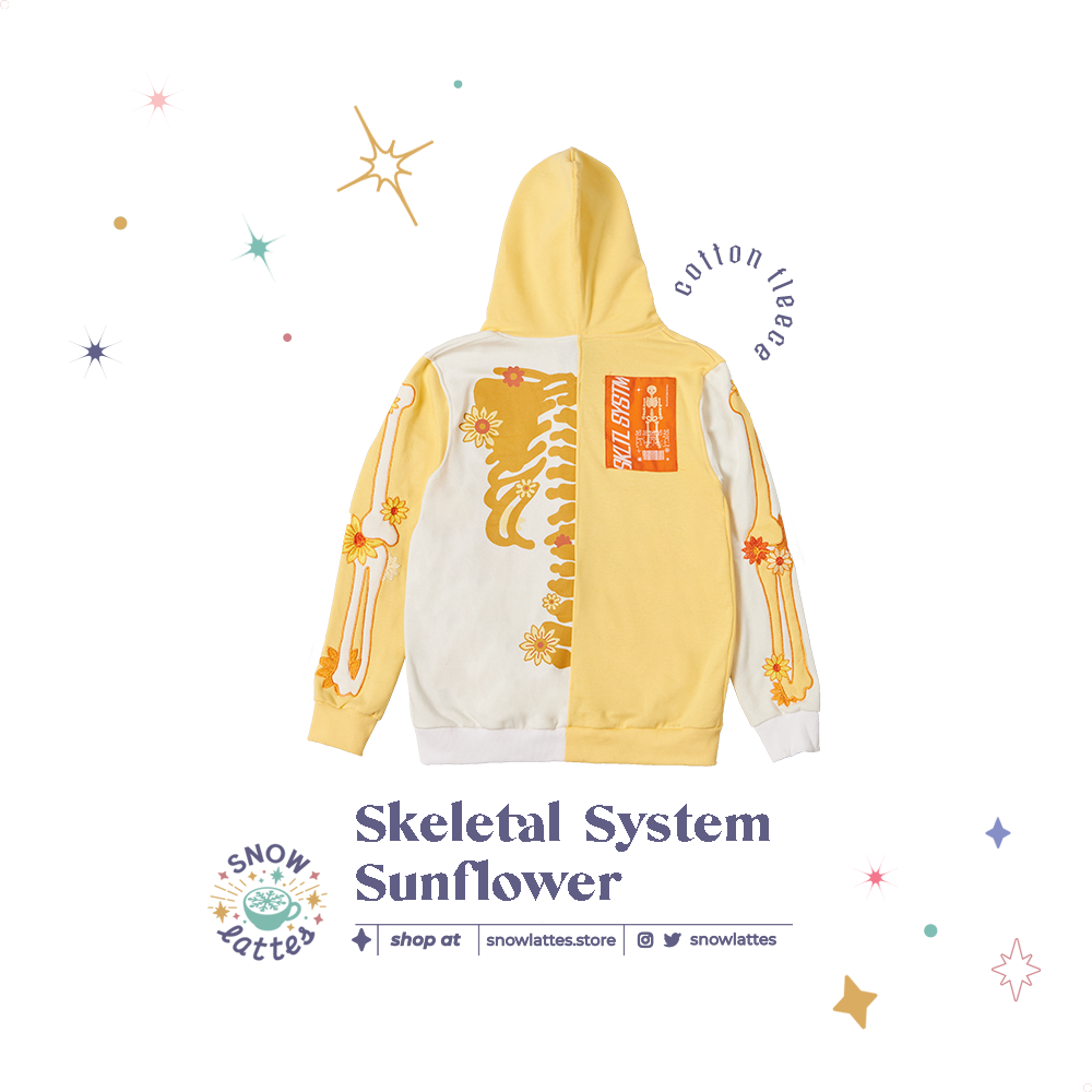 (PREORDER) Skeletal System Hooded Jacket - Sunflower