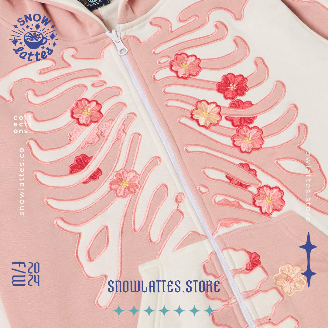 (PREORDER) Skeletal System Hooded Jacket - Sakura
