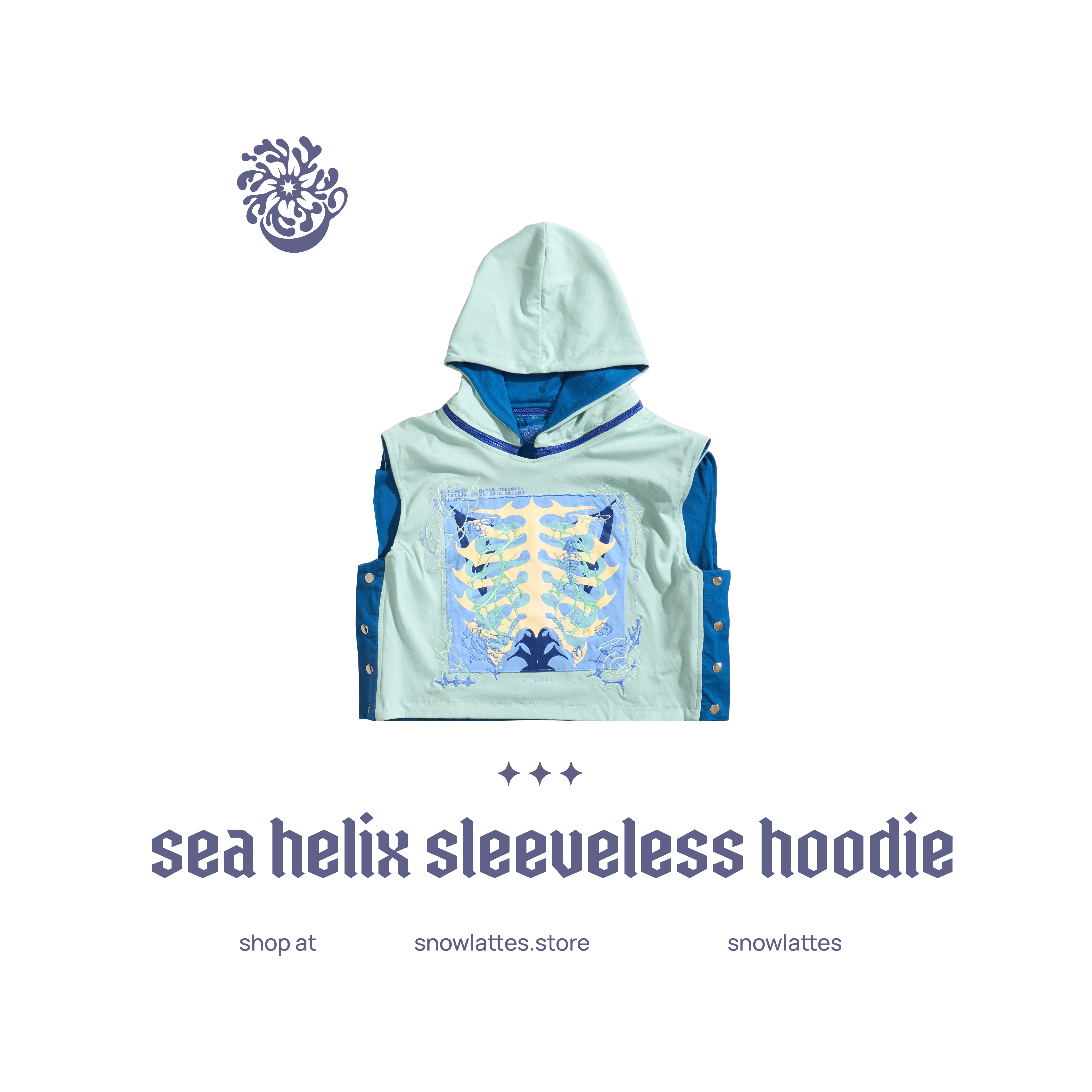 Sea Helix Sleeveless Hoodie – SNOWLATTES