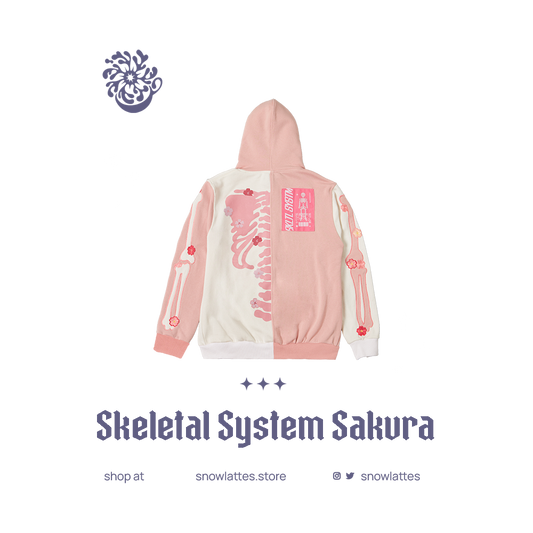 Skeletal System Hooded Jacket - Sakura