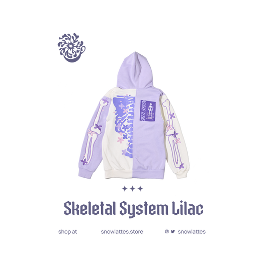 Skeletal System Hooded Jacket - Lilac