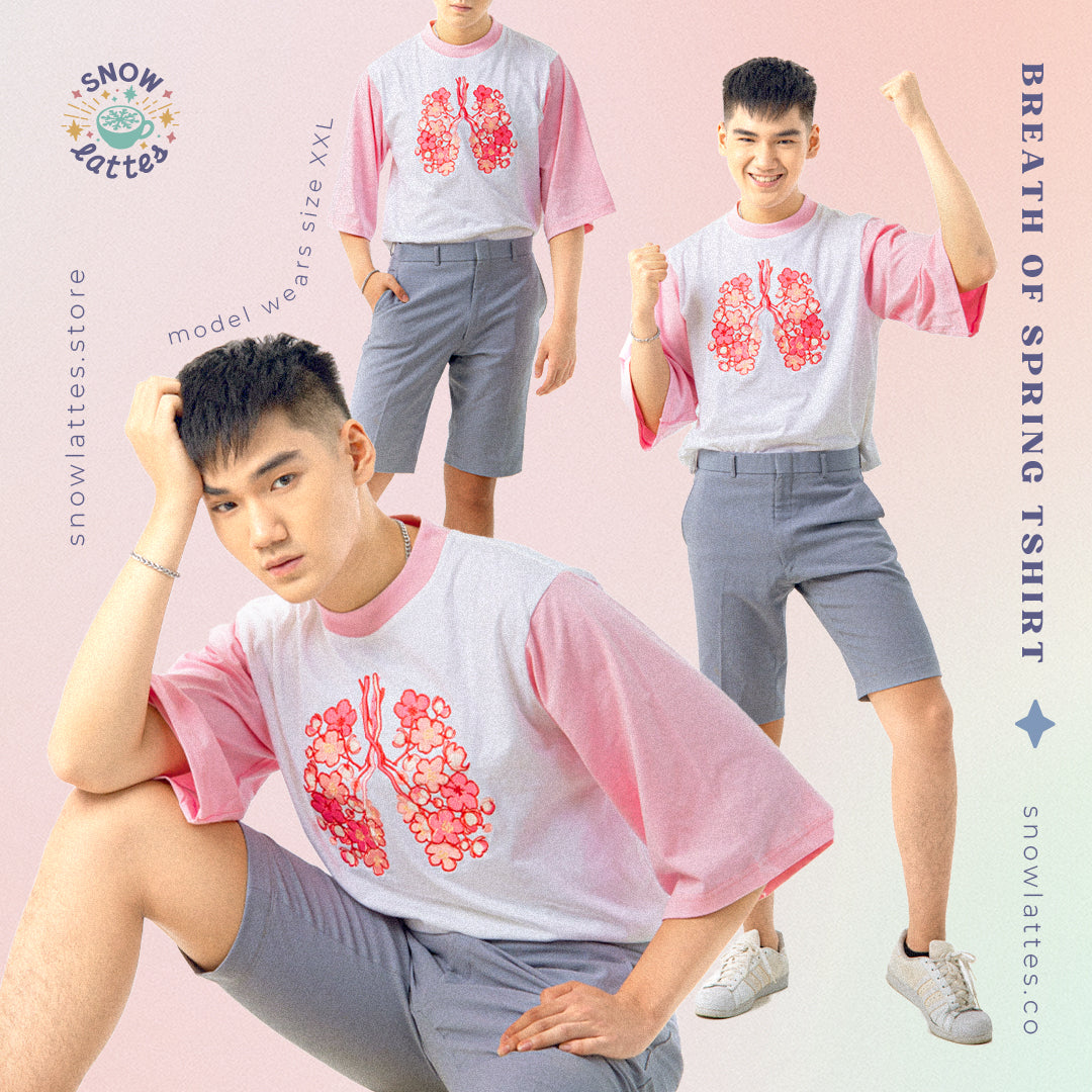 Breaths of Spring (Pink) - Embroidery Cropped Tee