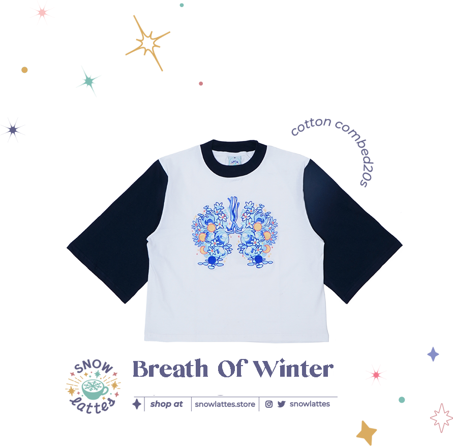 Breaths of Winter -  Embroidery Cropped Tee
