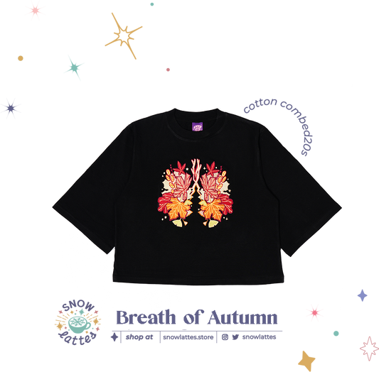 Breaths of Autumn -  Embroidery Cropped Tee