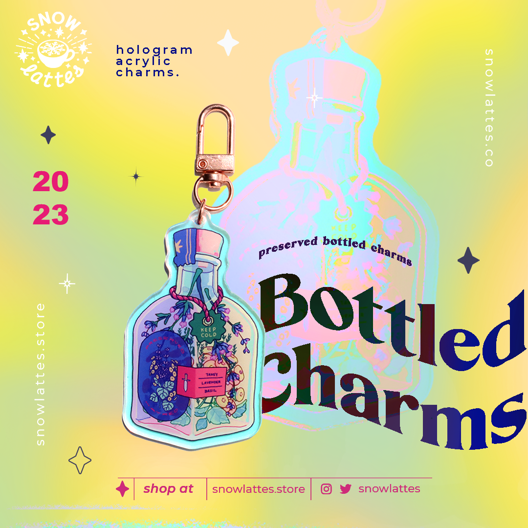 Bottled Emotion Holographic Charms