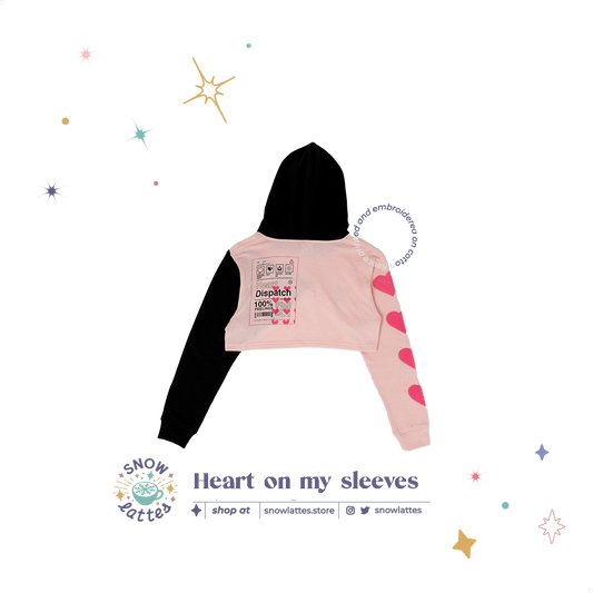Heart on My Sleeves Cropped Hoodie