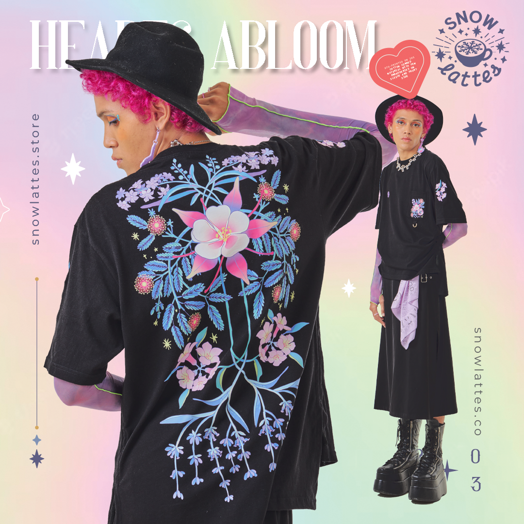 【B-Grade 】 Hearts Abloom T-shirts