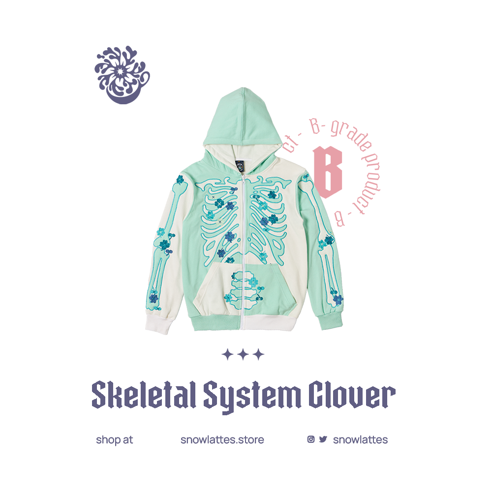 (B-Grade and C-Grade) Skeletal System Hooded Jacket - Clover