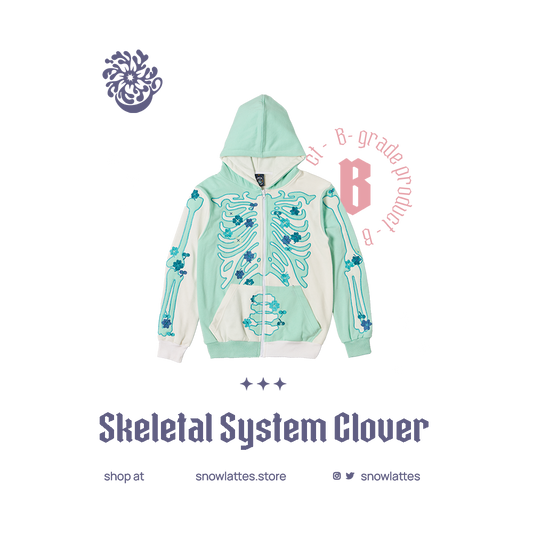 (B-Grade and C-Grade) Skeletal System Hooded Jacket - Clover