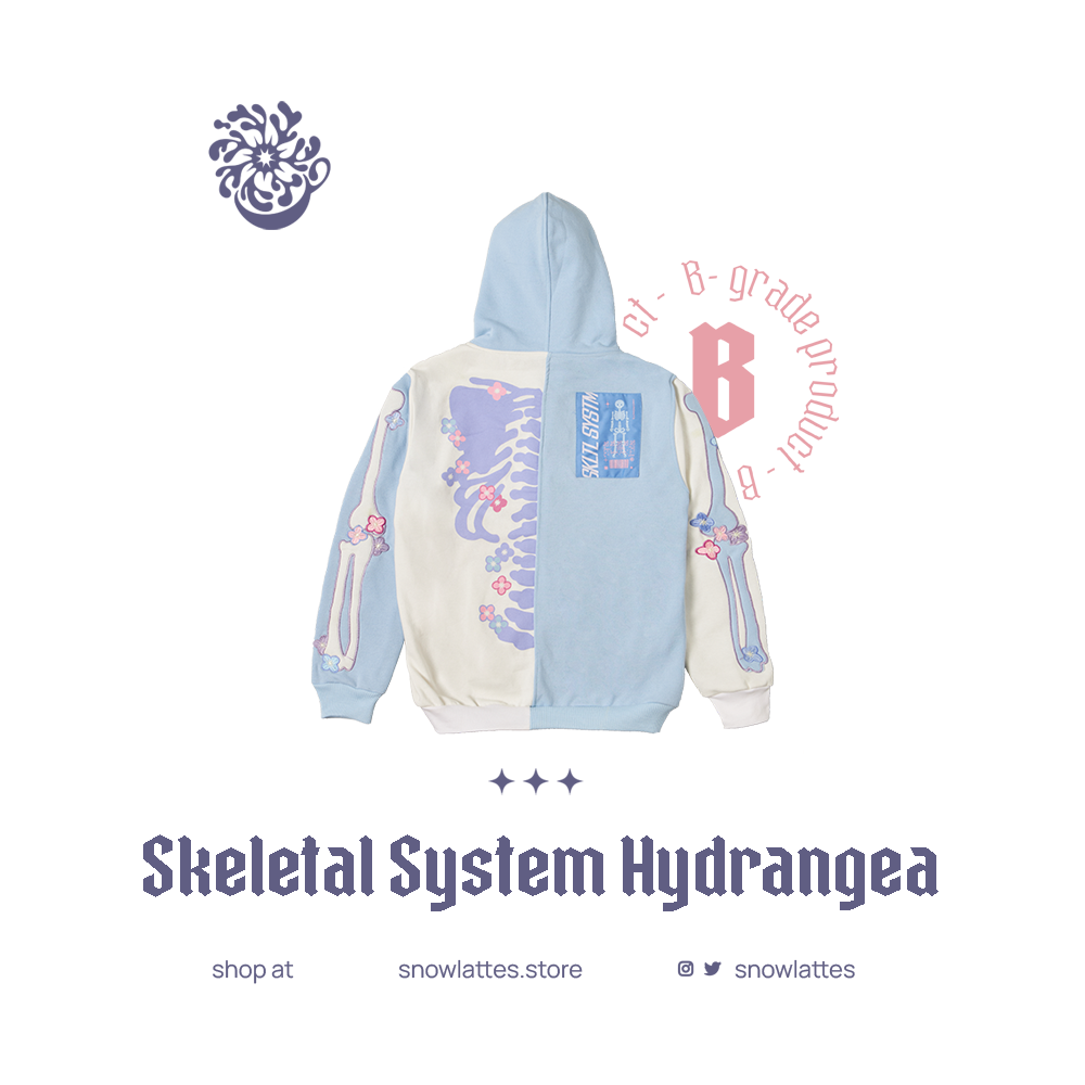 【B-Grade and C-Grade】 Skeletal System Hooded Jacket - Hydrangea