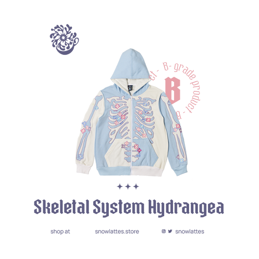 (B-Grade and C-Grade) Skeletal System Hooded Jacket - Hydrangea