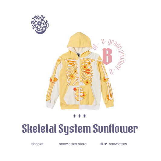 (B-Grade and C-Grade) Skeletal System Hooded Jacket - Sunflower