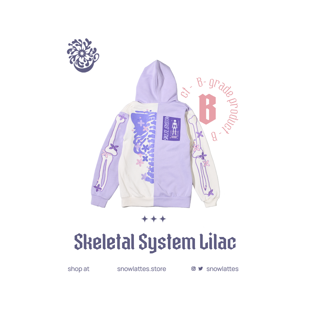 【B-Grade and C-Grade】 Skeletal System Hooded Jacket - Lilac