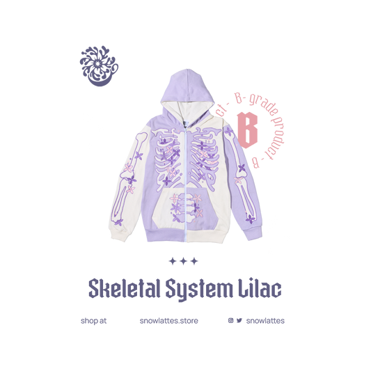 (B-Grade and C-Grade) Skeletal System Hooded Jacket - Lilac