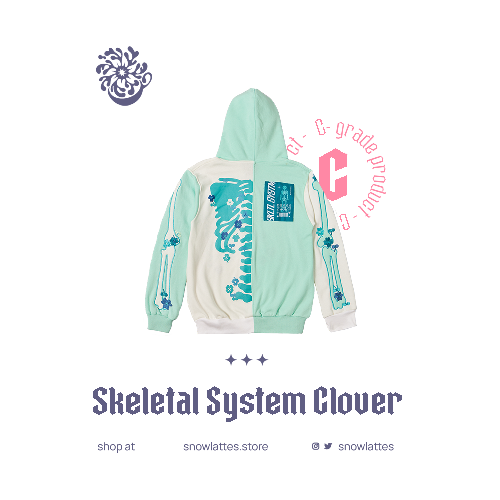 (B-Grade and C-Grade) Skeletal System Hooded Jacket - Clover