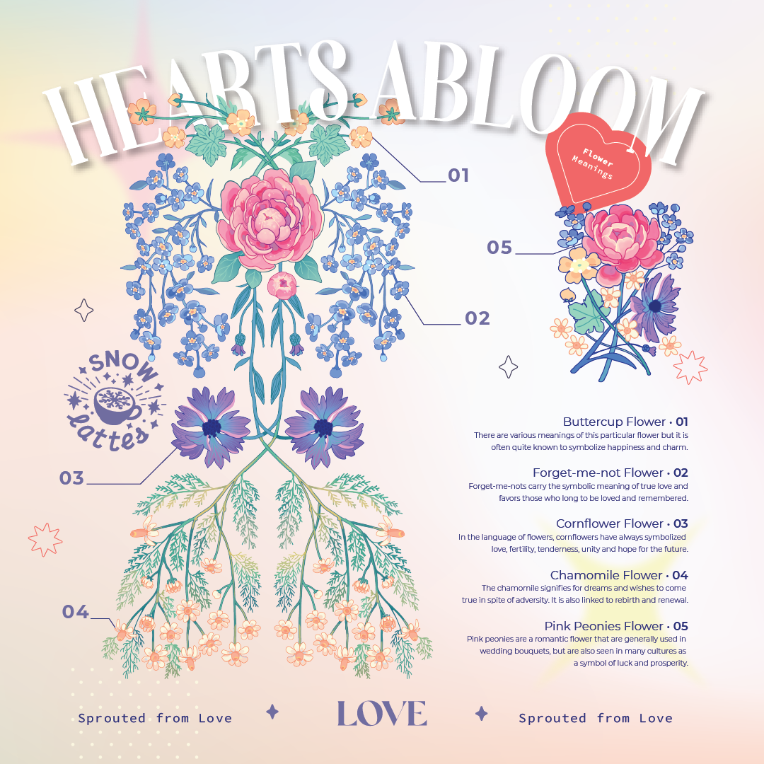Hearts Abloom - Love T-shirt
