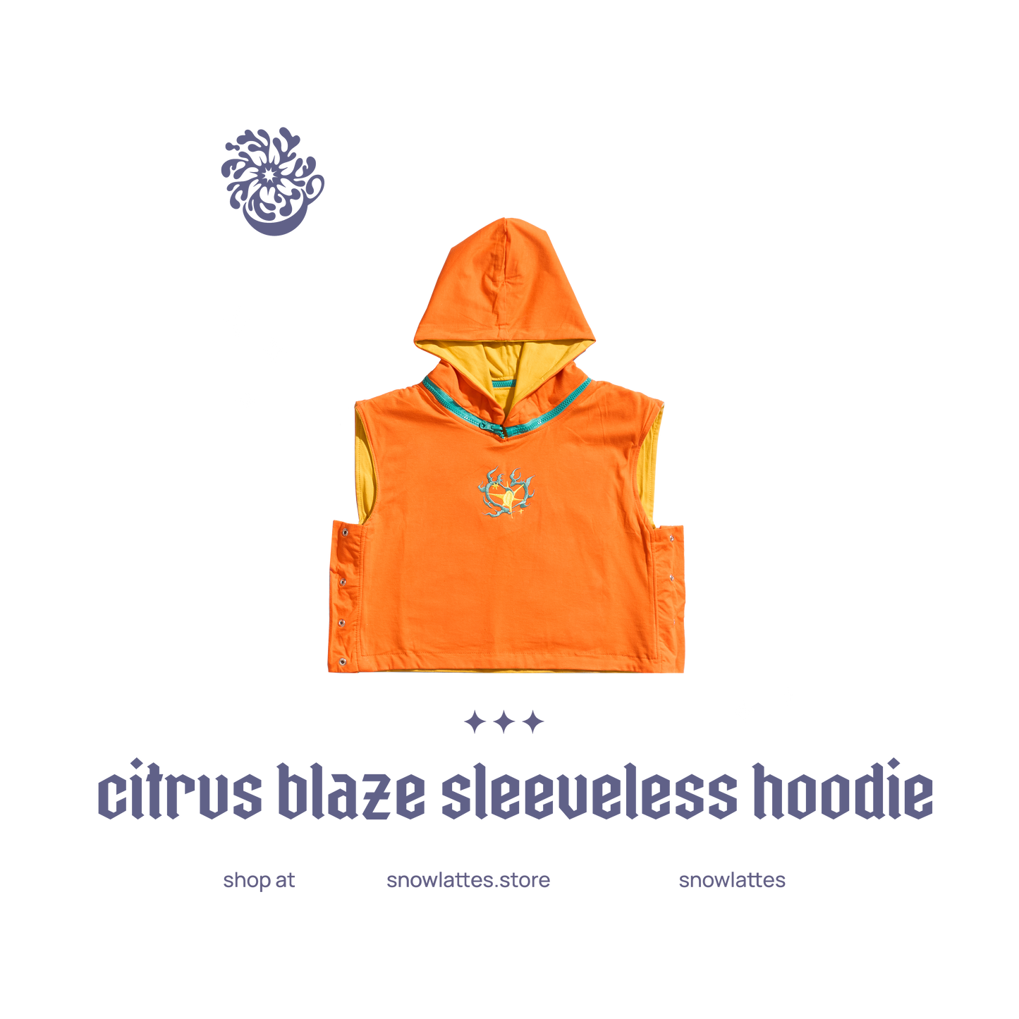 Citrus Blaze Sleeveless Hoodie