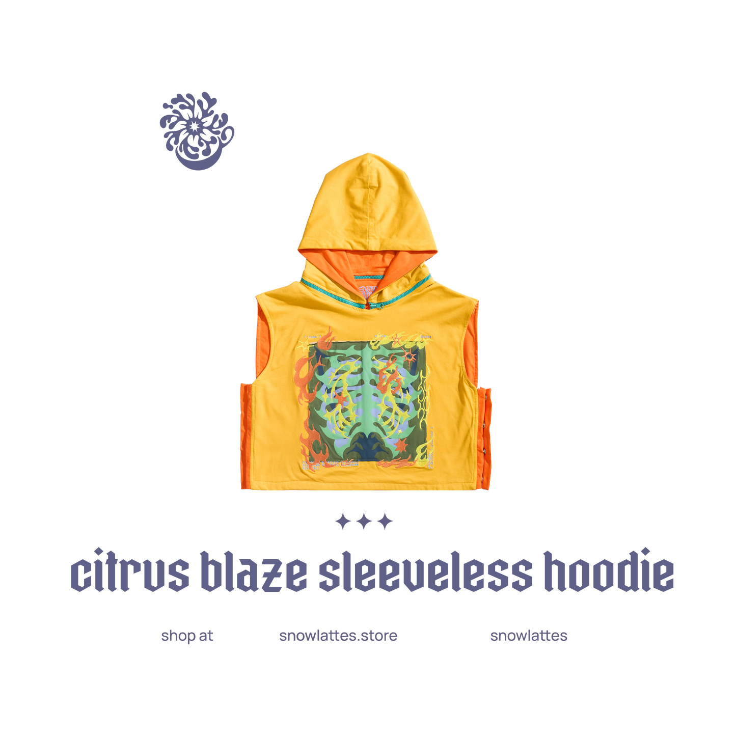 Citrus Blaze Sleeveless Hoodie