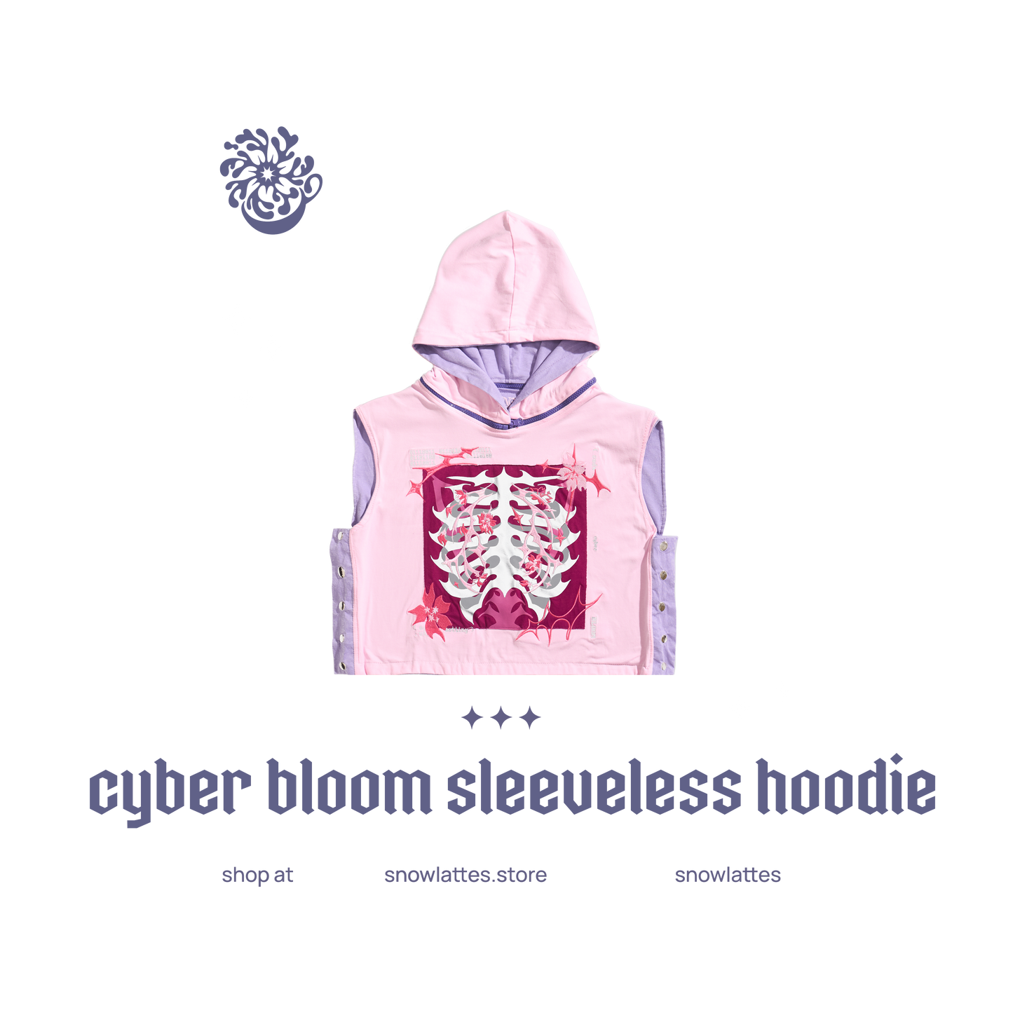 Cyber Bloom Sleeveless Hoodie