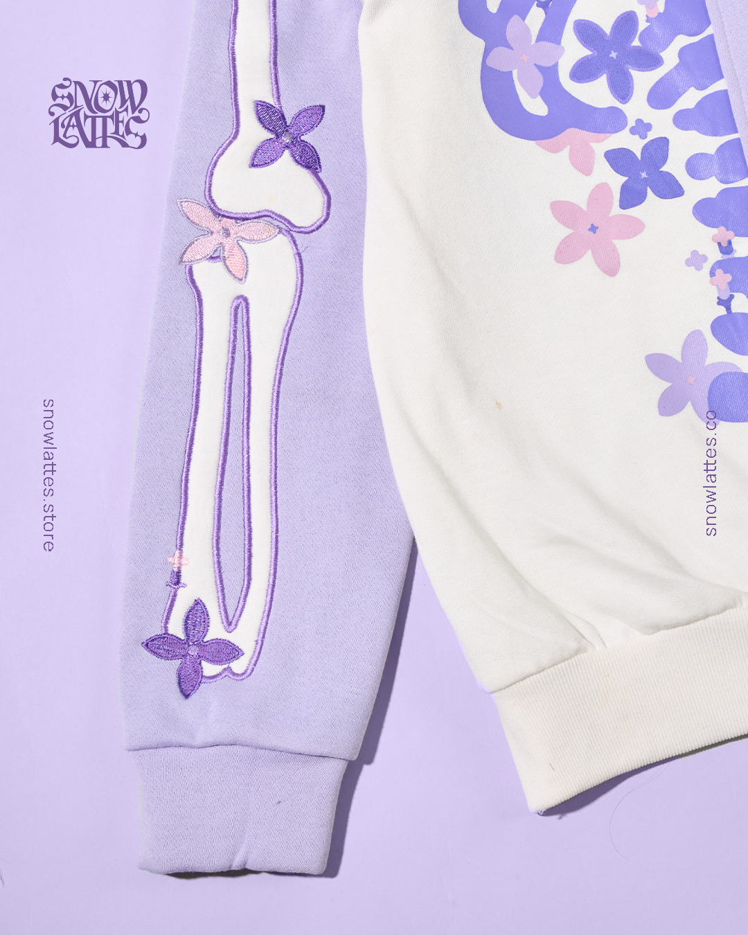 【B-Grade and C-Grade】 Skeletal System Hooded Jacket - Lilac