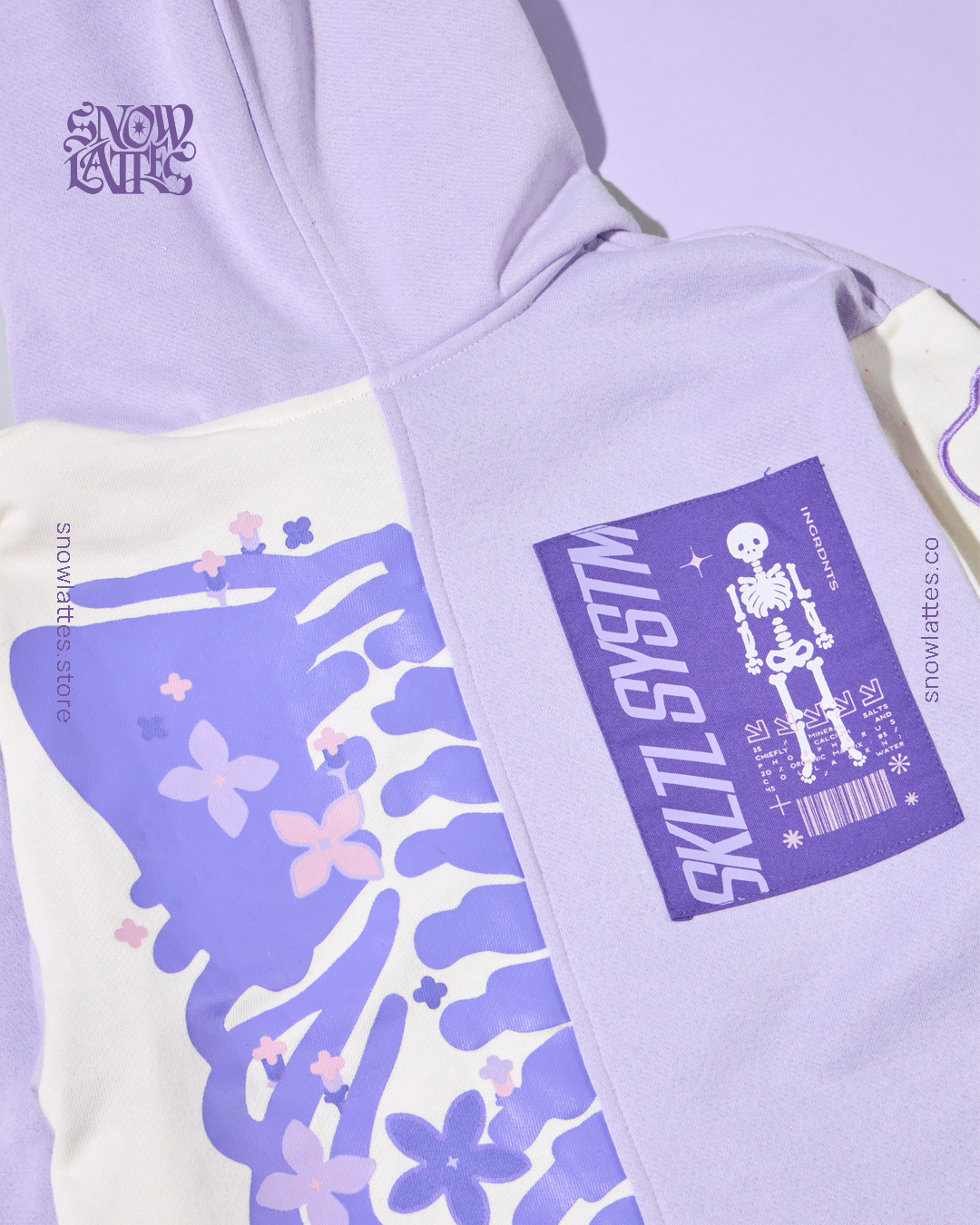 【B-Grade and C-Grade】 Skeletal System Hooded Jacket - Lilac