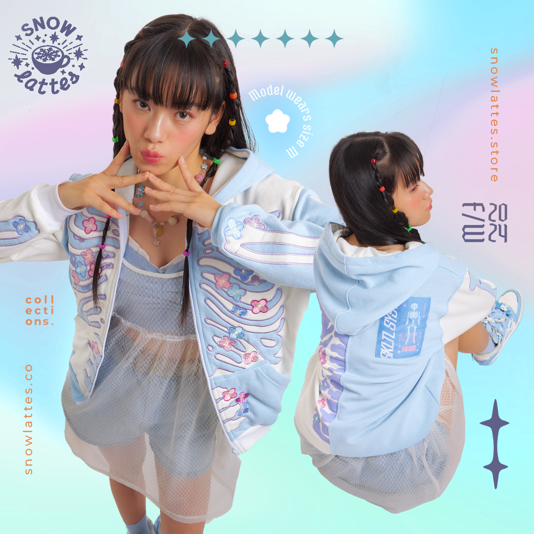 Skeletal System Hooded Jacket - Hydrangea