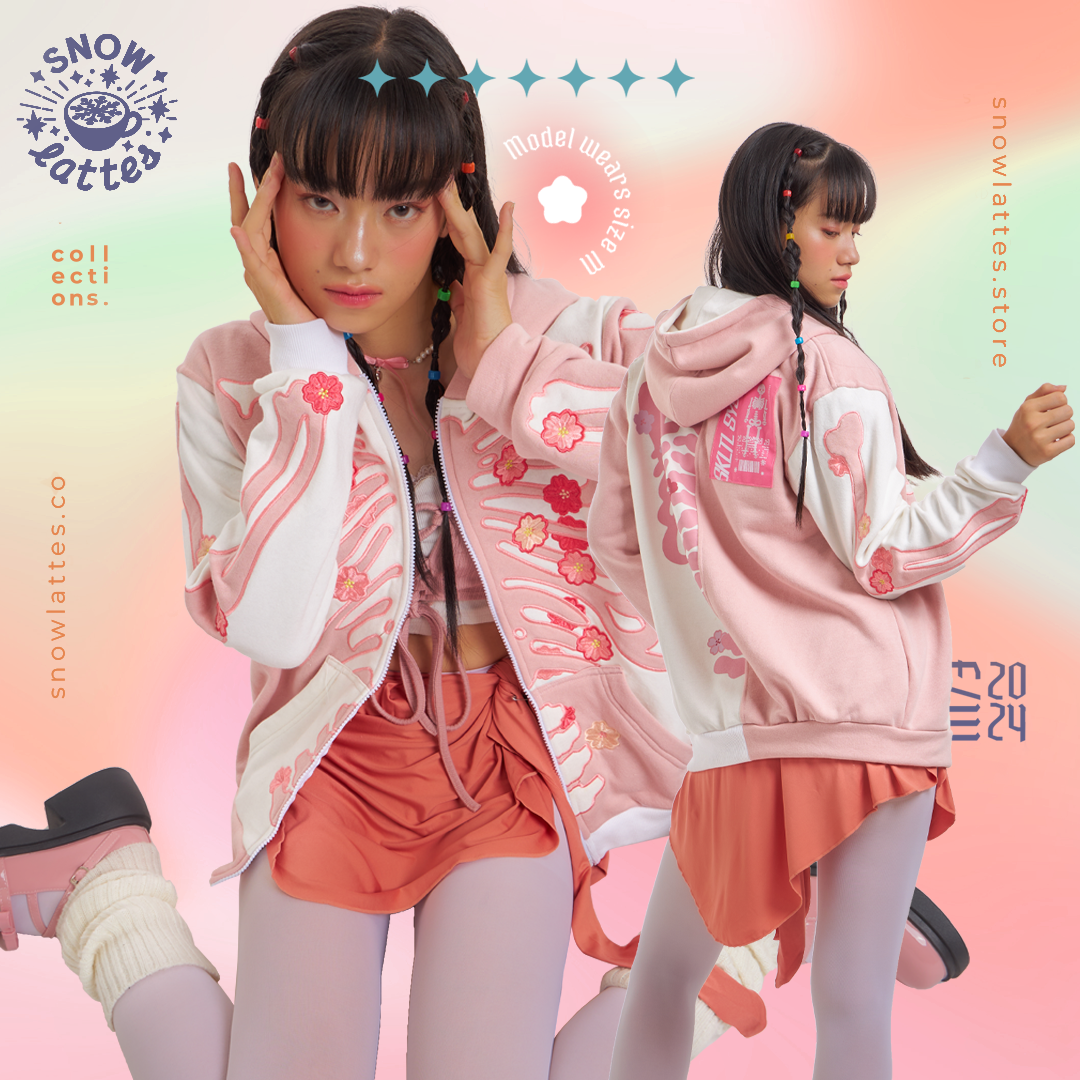 Skeletal System Hooded Jacket - Sakura