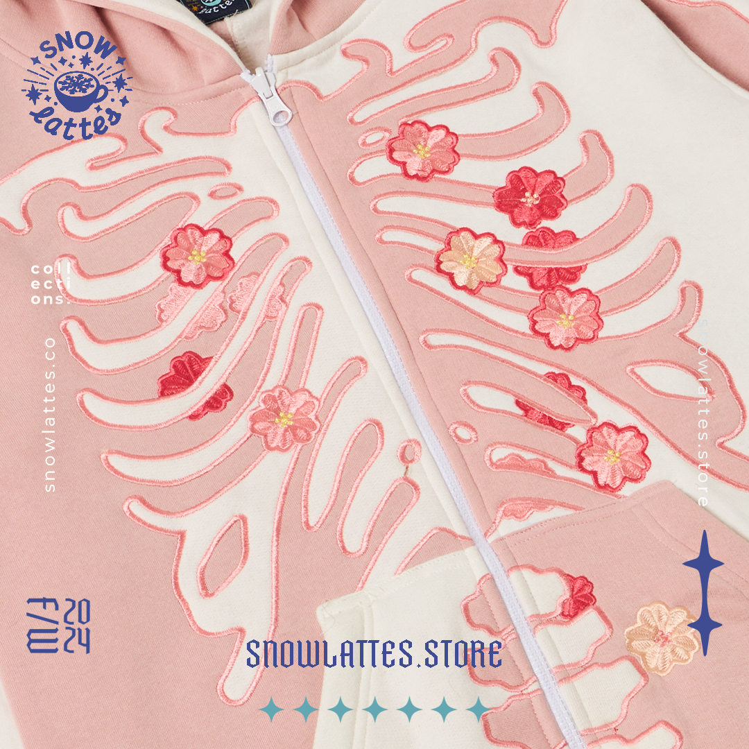 Skeletal System Hooded Jacket - Sakura