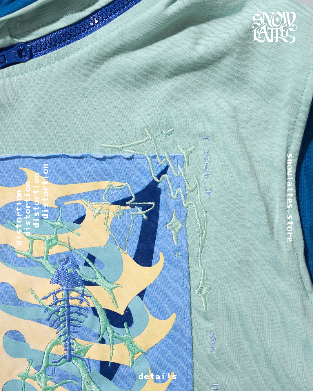 Sea Helix Sleeveless Hoodie