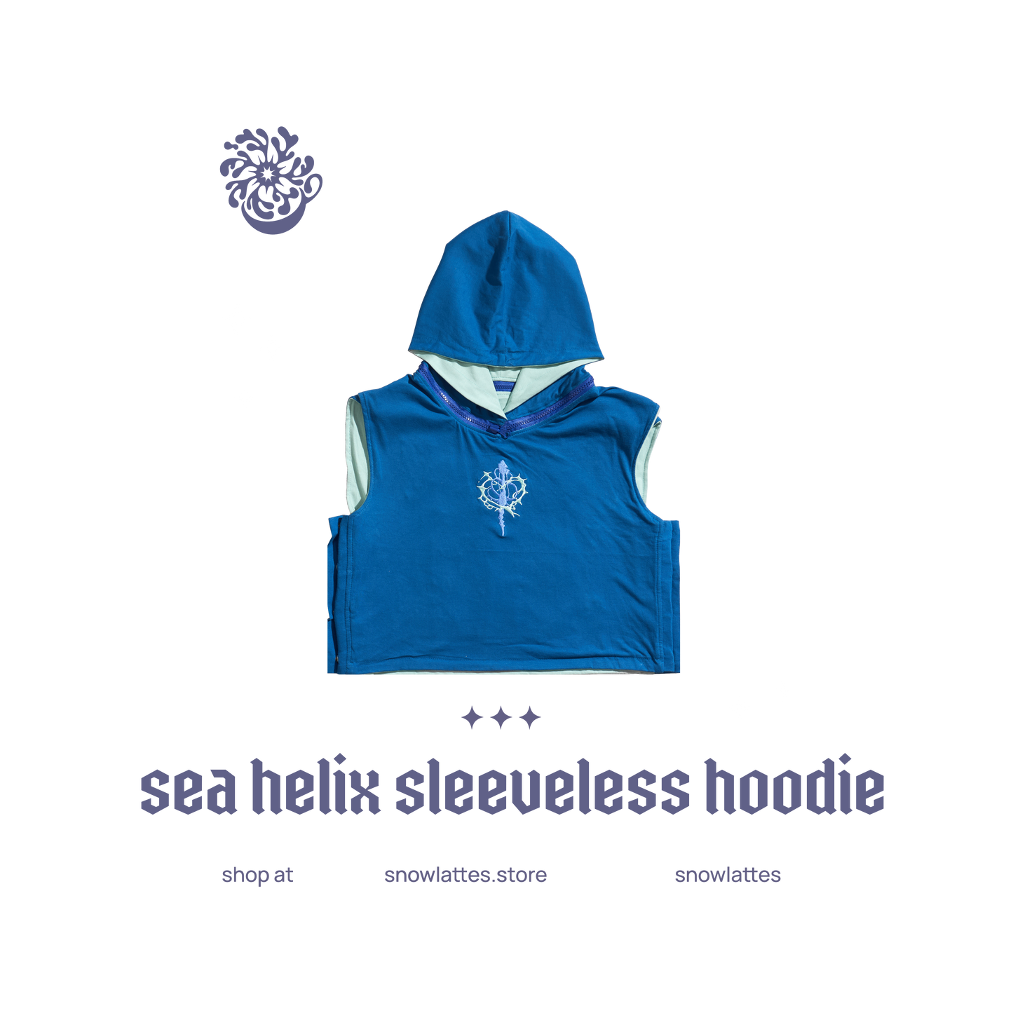 Sea Helix Sleeveless Hoodie