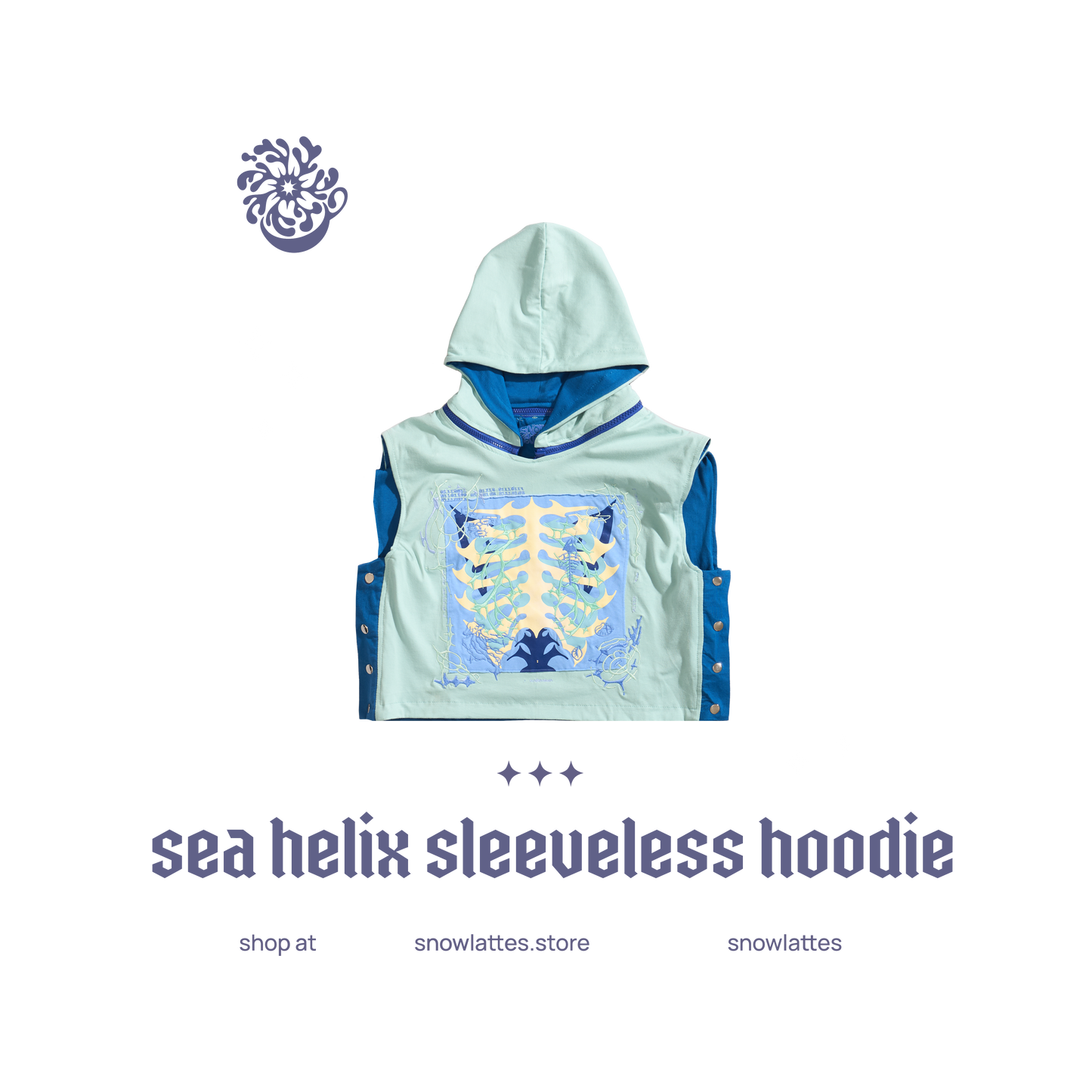 Sea Helix Sleeveless Hoodie