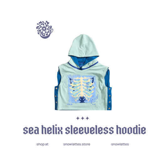 Sea Helix Sleeveless Hoodie