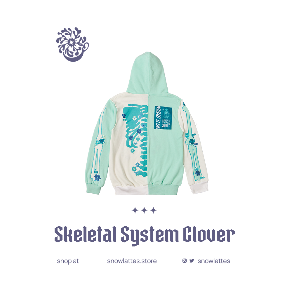 Skeletal System Hooded Jacket - Clover