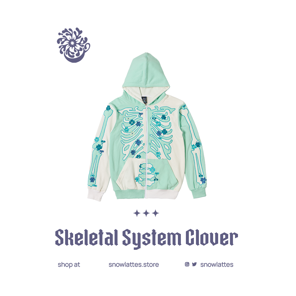 Skeletal System Hooded Jacket - Clover