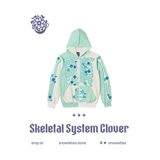 Skeletal System Hooded Jacket - Clover