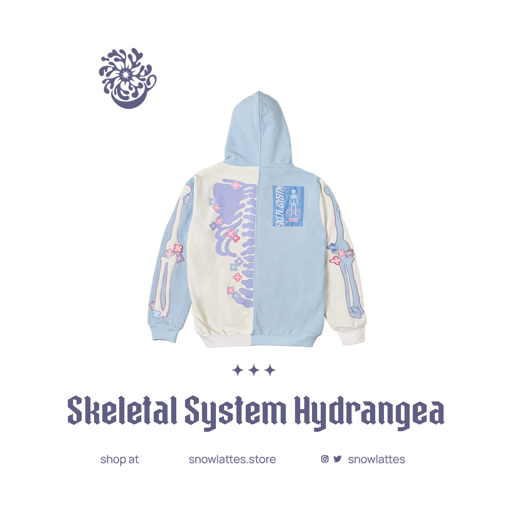 Skeletal System Hooded Jacket - Hydrangea