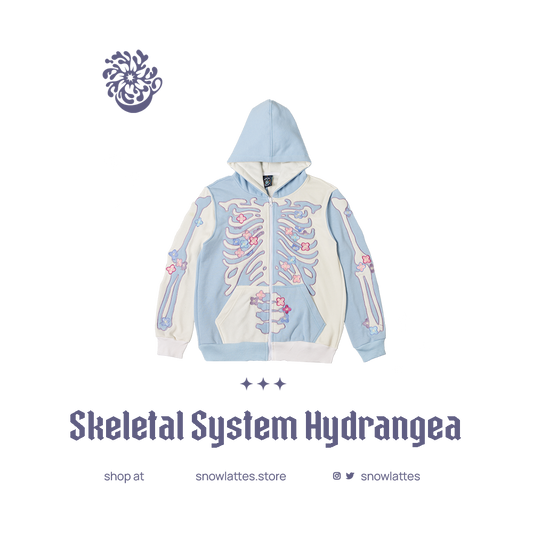 Skeletal System Hooded Jacket - Hydrangea