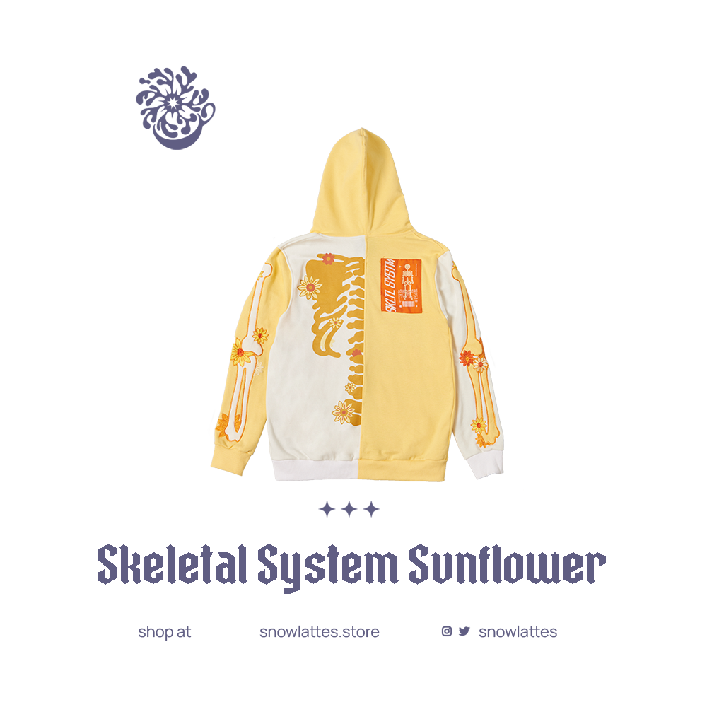 Skeletal System Hooded Jacket - Sunflower