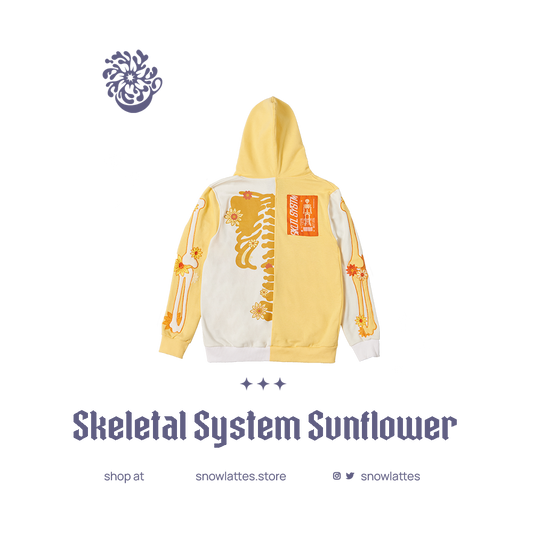 Skeletal System Hooded Jacket - Sunflower