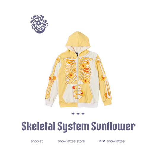 Skeletal System Hooded Jacket - Sunflower