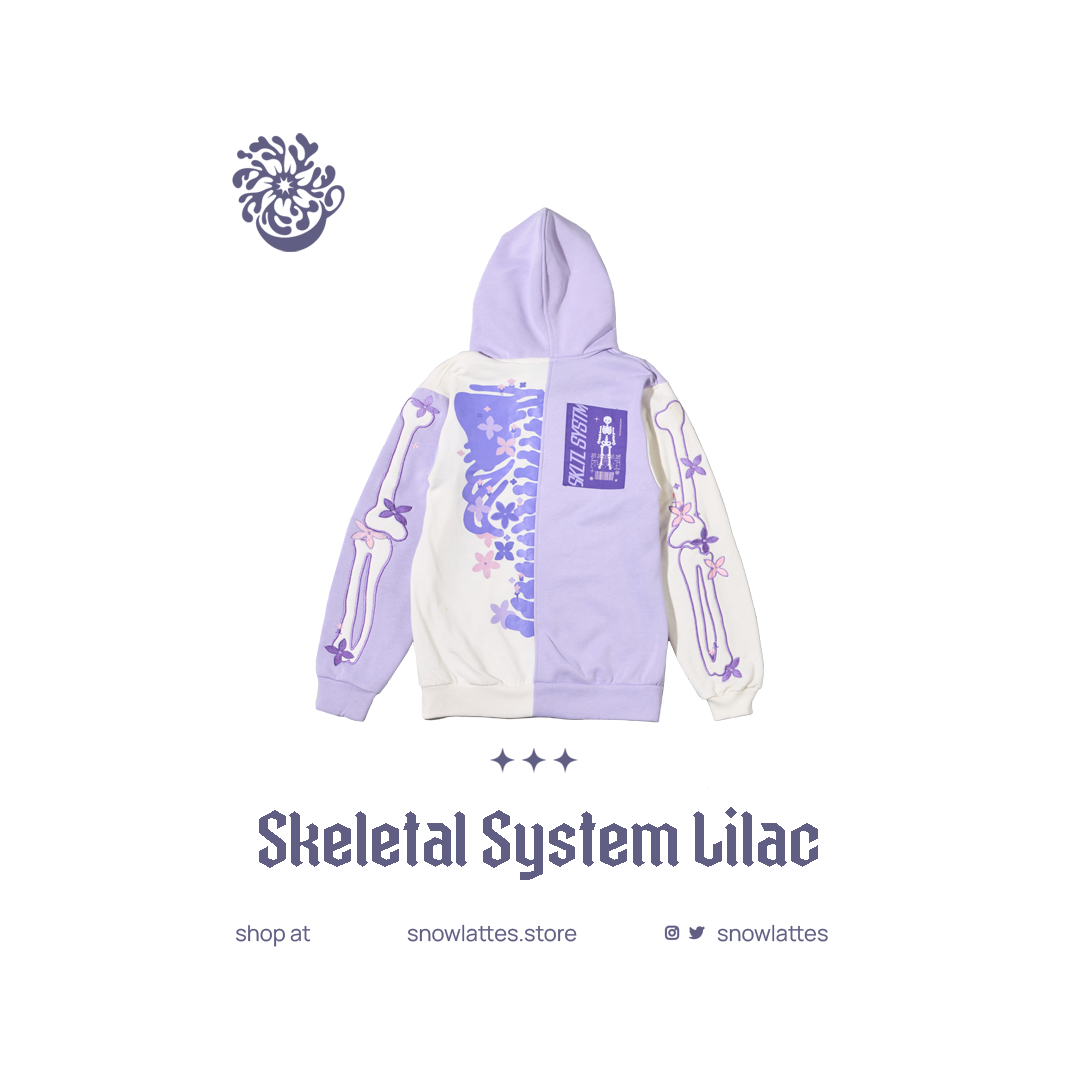 Skeletal System Hooded Jacket - Lilac
