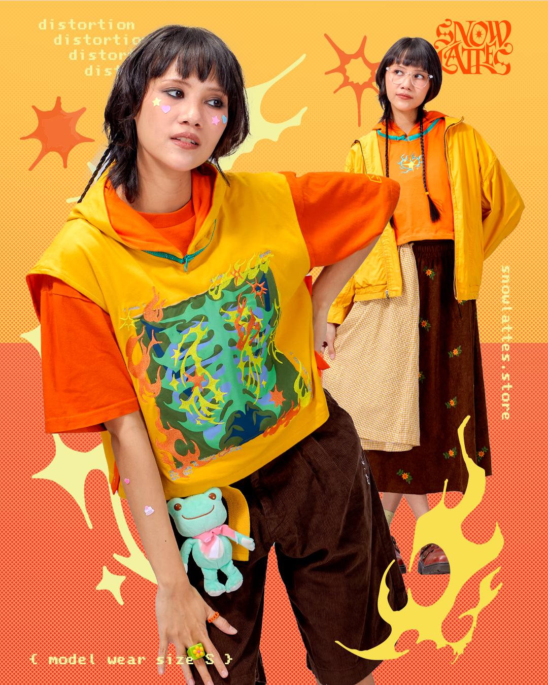 Citrus Blaze Sleeveless Hoodie
