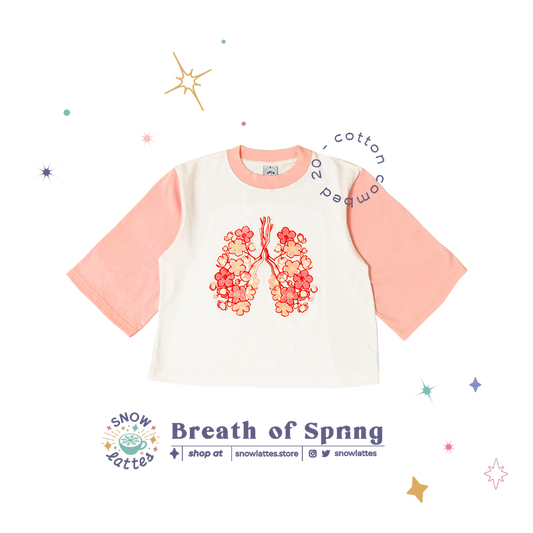 Breaths of Spring (Pink) -  Embroidery Cropped Tee