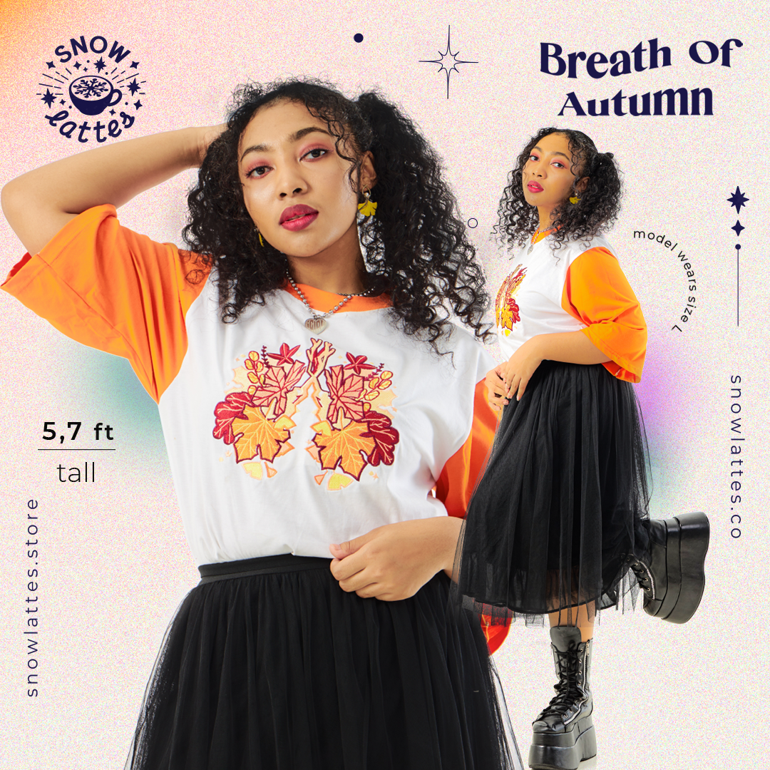 Breaths of Autumn -  Embroidery Cropped Tee