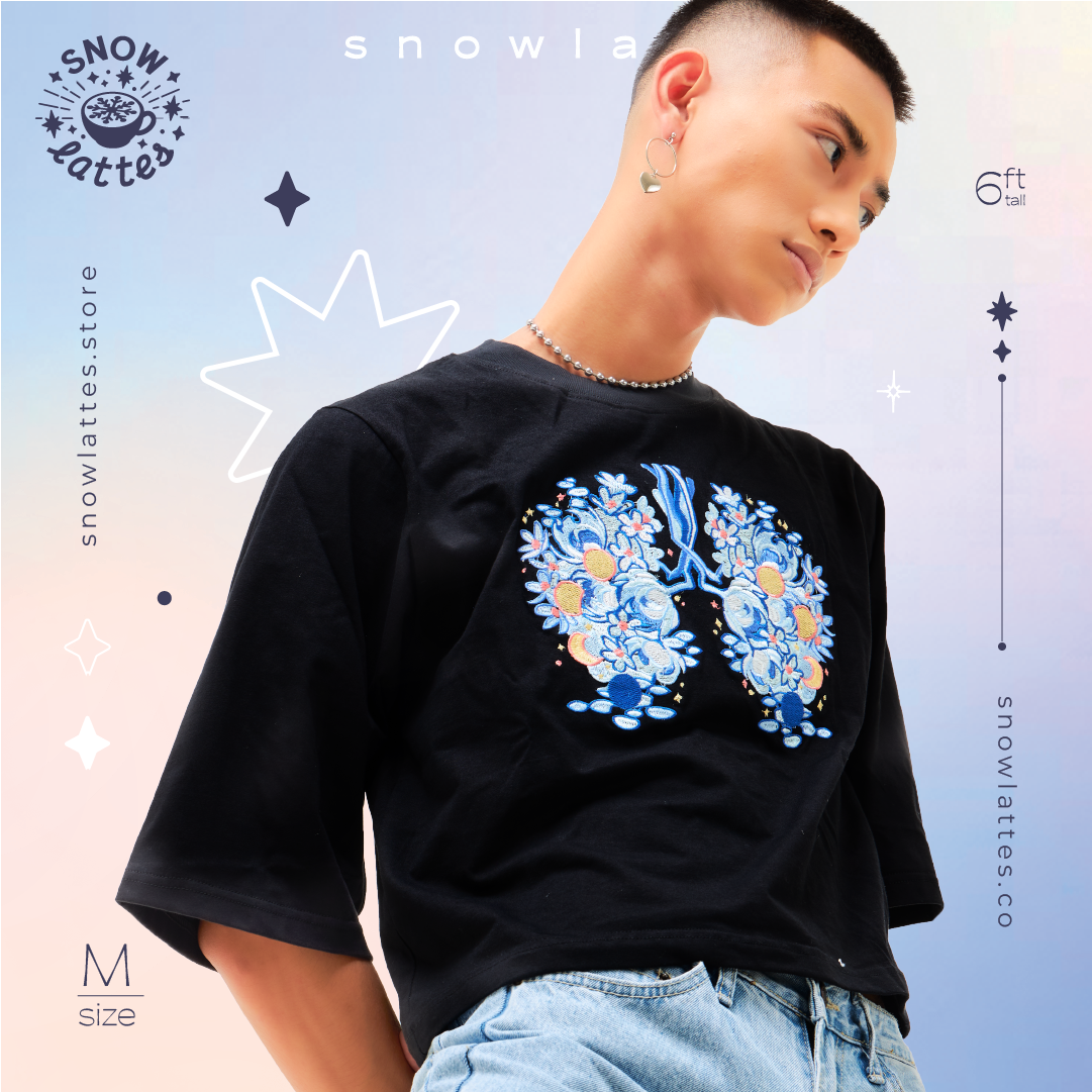 Breaths of Winter -  Embroidery Cropped Tee