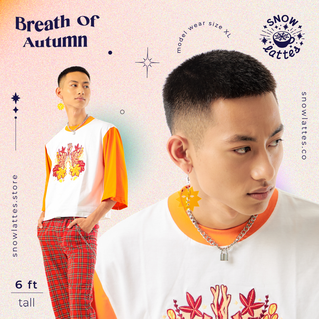 Breaths of Autumn -  Embroidery Cropped Tee