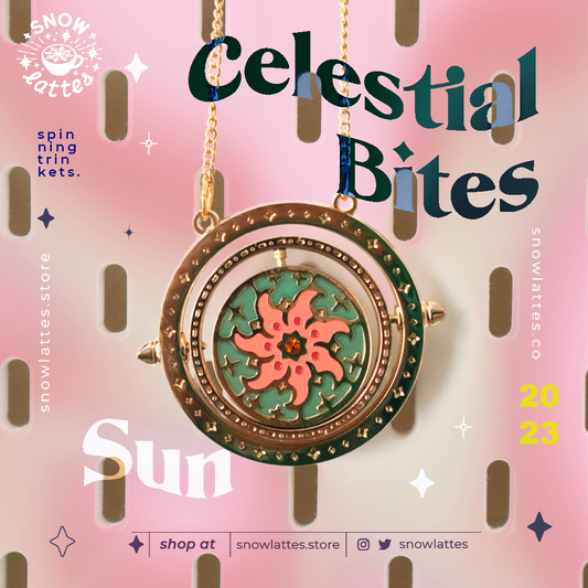 Celestial Bites Enamel Necklace - Sun